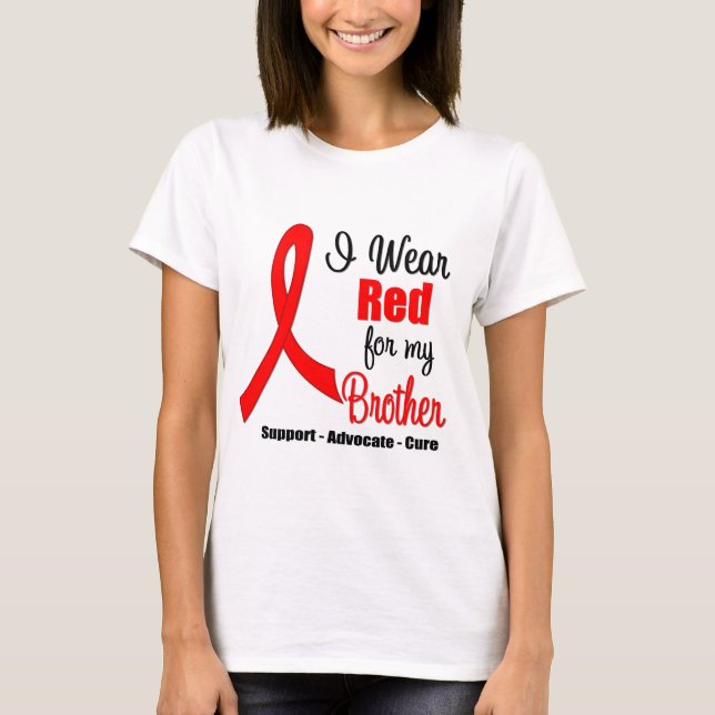 Stroke Awareness - Red Ribbon (Brother) T-Shirt (Front)