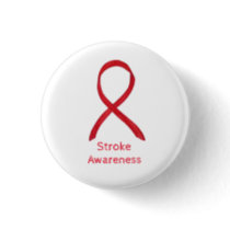 Stroke Awareness Red Ribbon Custom Art Pin