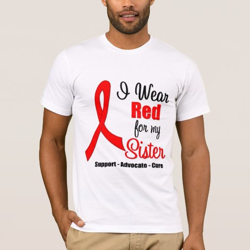 Stroke Awareness - Red Ribbon (Sister) T-Shirt | Zazzle