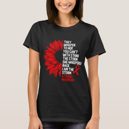Stroke Awareness Red Ribbon the Storm T_Shirt
