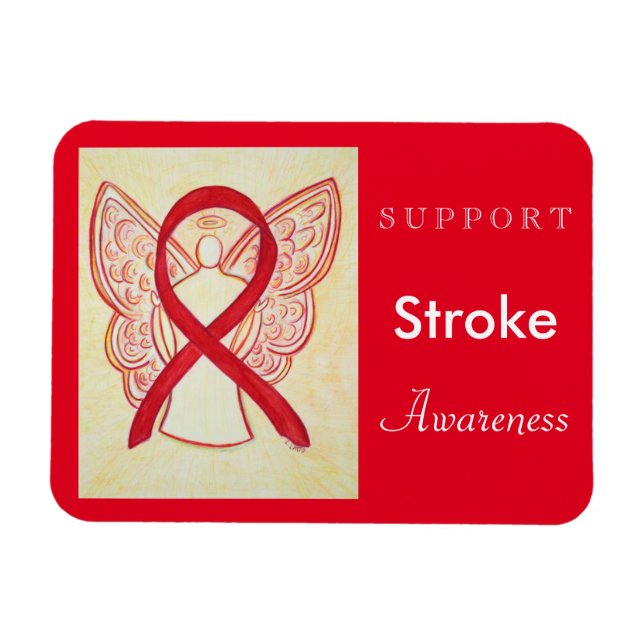 Stroke Awareness Ribbon Angel Custom Magnet (Horizontal)