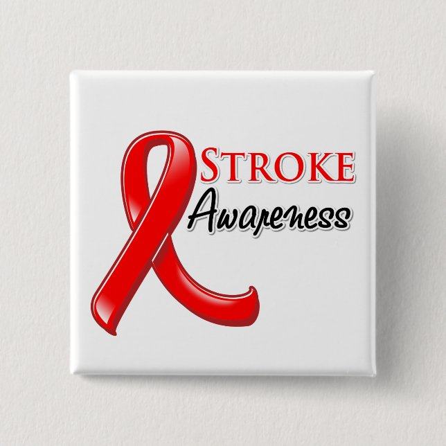 Stroke Awareness Ribbon Pinback Button (Front)
