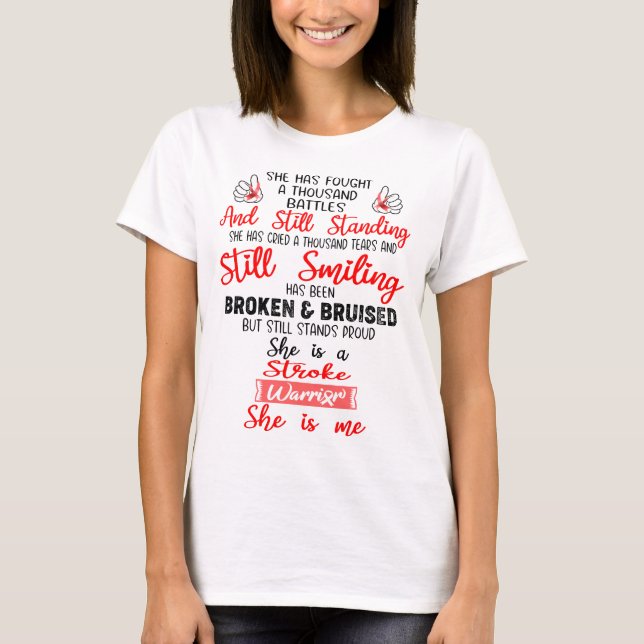 Stroke Awareness Ribbon Support Gifts T-Shirt (Front)
