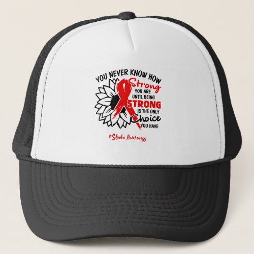Stroke Awareness Ribbon Support Gifts Trucker Hat