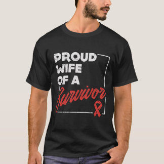 Stroke Awareness Support Aneurysm Proud Wife Survi T-Shirt