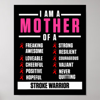 Stroke Awareness Survivor Diagnose Strong Warrior  Poster