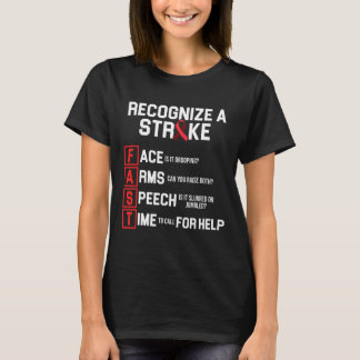 Stroke Awareness Survivor Fast Strong Warrior  T-Shirt