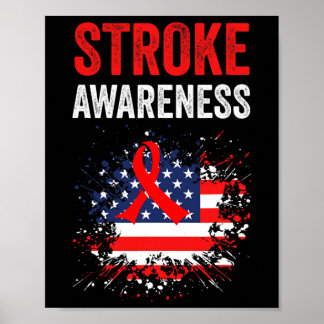 Stroke Awareness Survivor Funny Strong Warrior  Poster