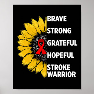 Stroke Awareness Survivor Pride Funny Strong Warri Poster