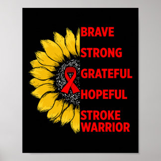 Stroke Awareness Survivor Pride Funny Strong Warri Poster