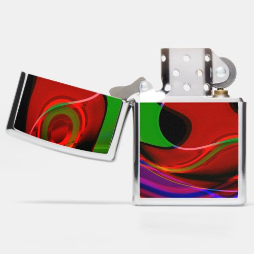 Stroke curve with slight overlap over red to green zippo lighter