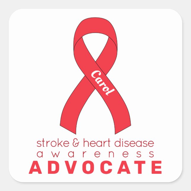 Stroke & Heart Disease Advocate White Square Sticker (Front)