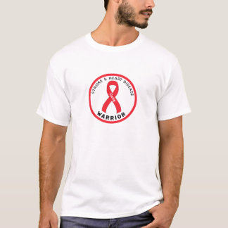 Stroke & Heart Disease Warrior Ribbon White Men's T-Shirt