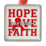 Stroke Hope Love Faith Survivor Metal Ornament