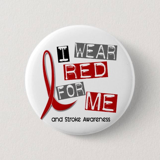 Stroke I WEAR RED FOR ME 37 Button (Front)