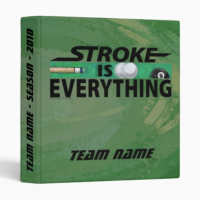 Stroke is Everything 8 Ball 3 Ring Binder (Front/Spine)