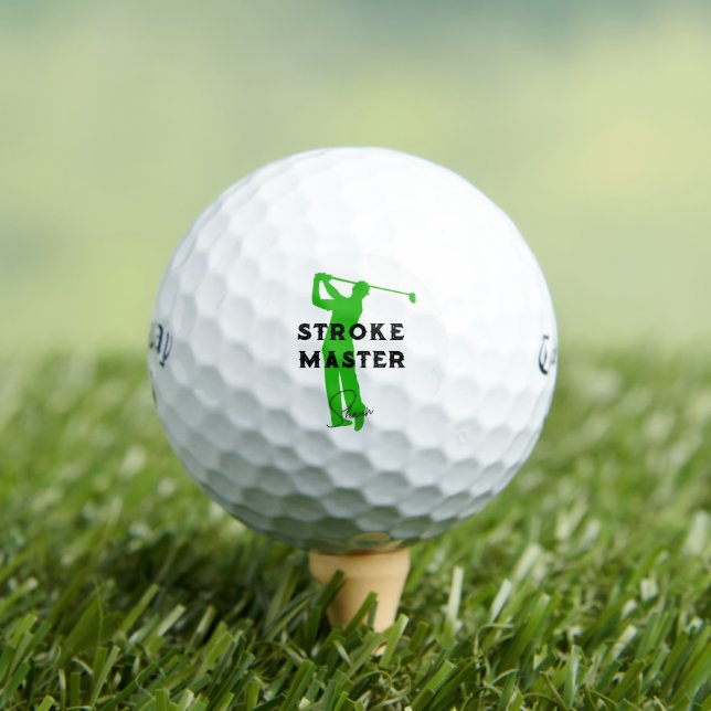 Stroke Master Golf Meme,  #fathersdaygift Custom Golf Balls (Insitu Tee)