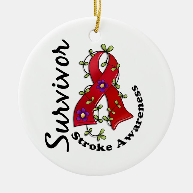 Stroke Survivor 15 Ceramic Ornament (Front)