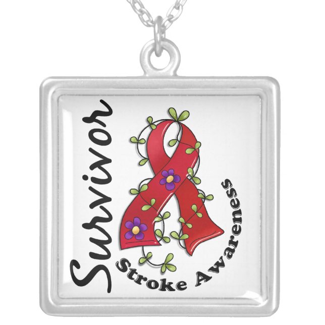 Stroke Survivor 15 Silver Plated Necklace (Front)