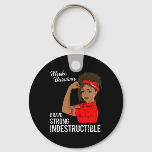 Stroke Survivor Indestructible Warrior Awareness G Keychain