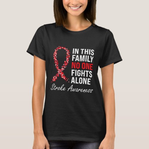 Stroke Survivor Stroke Awareness Red Ribbon 2  T_Shirt