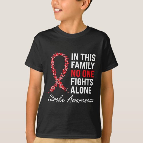 Stroke Survivor Stroke Awareness Red Ribbon 2  T_Shirt