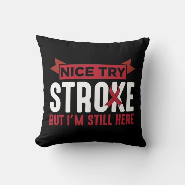 Stroke Survivor Supporter Stroke Awareness Throw Pillow (Front)