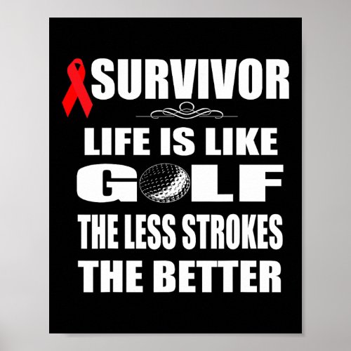 Stroke Survivor T Gift Funny Stroke Awareness Mont Poster