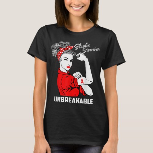 Stroke Survivor Unbreakable  Stroke Awareness Gift T_Shirt
