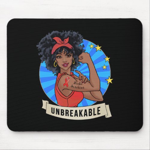 Stroke Survivor Unbreakable Stroke Awareness Red R Mouse Pad