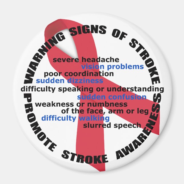 Stroke Warning Signs & Symptoms Magnet (Front)