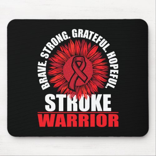 Stroke Warrior _ Stroke Survivor Red Awareness Rib Mouse Pad