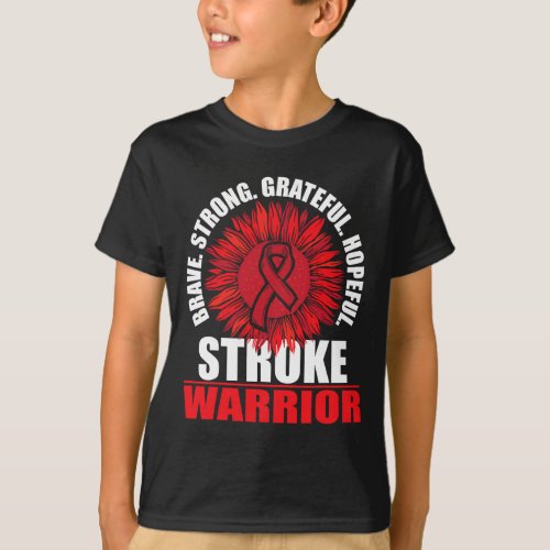 Stroke Warrior _ Stroke Survivor Red Awareness Rib T_Shirt