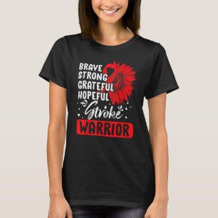 Stroke Warrior Stroke Survivor Red Awareness Ribb T-Shirt
