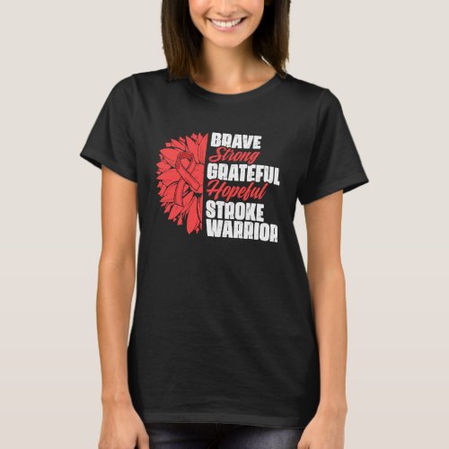 Stroke Warrior Stroke Survivor Red Ribbon Stroke A T_Shirt