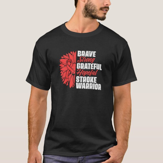 Stroke Warrior Stroke Survivor Red Ribbon Stroke A T-Shirt (Front)