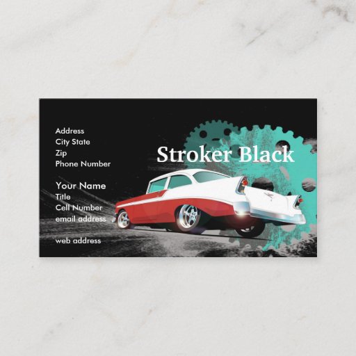 Customizable Stroker Black Business Card