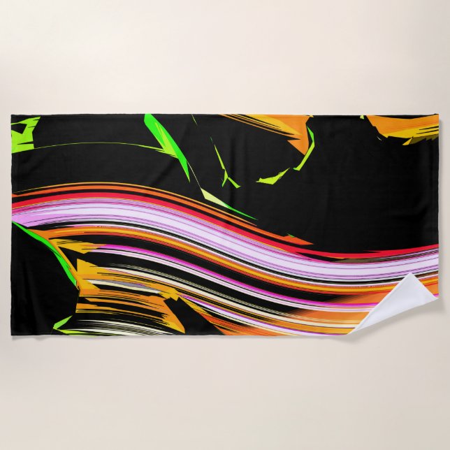 Strokes of lines beach towel (Front)