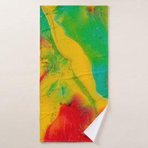 strokes of multi-colored paint close-upabstract,ar bath towel