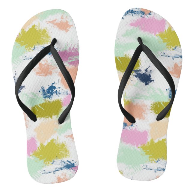 Strokes , paints , oil paint flip flops (Footbed)