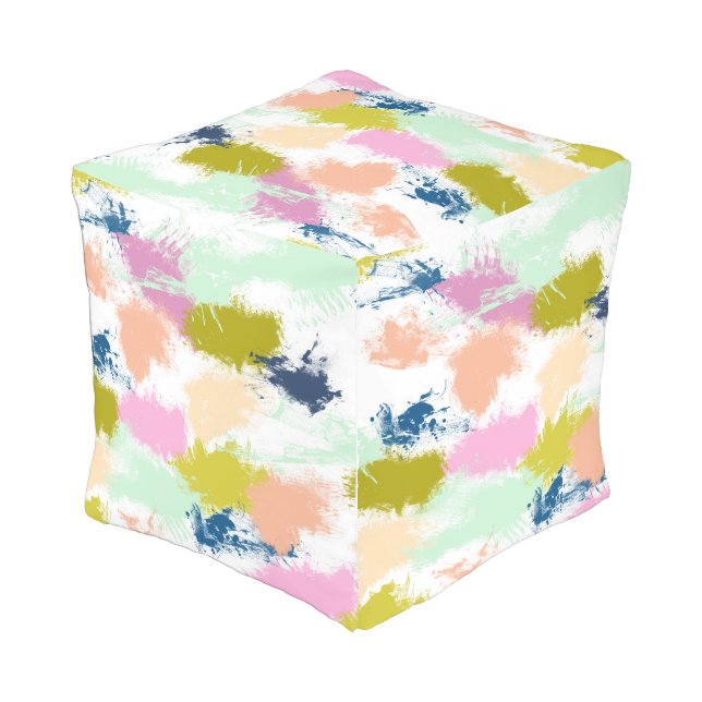 Strokes , paints , oil paint outdoor pouf (Angled Back)