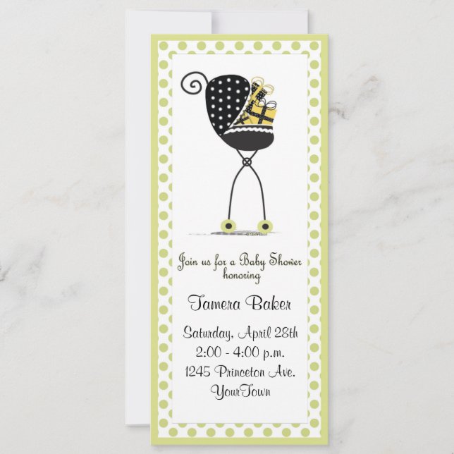 Stroller Baby Shower Invitation (Front)