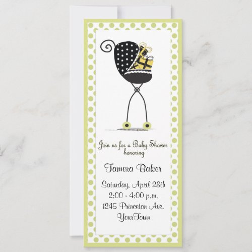 Stroller Baby Shower Personalized Invites