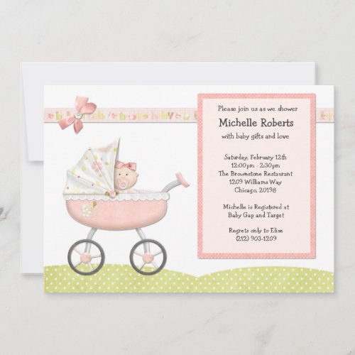 Stroller Baby Shower Invitation