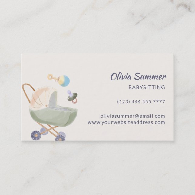 Stroller Babysitting Business Card (Front)