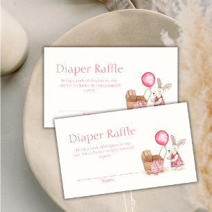 Stroller Bunny Balloon Diaper Raffle Baby Shower  Enclosure Card