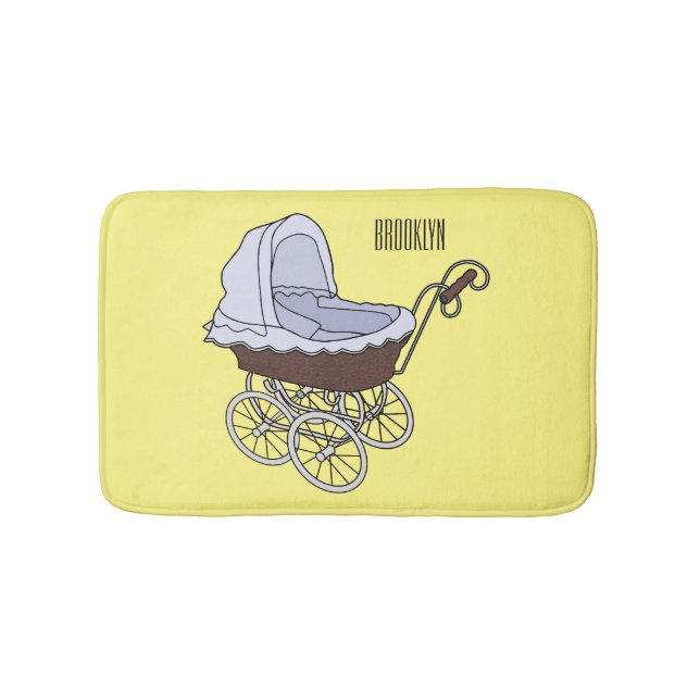 Stroller cartoon illustration  bath mat (Front)