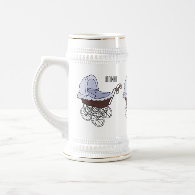 Stroller cartoon illustration  beer stein (Left)