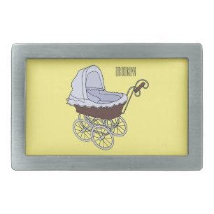 Stroller cartoon illustration belt buckle