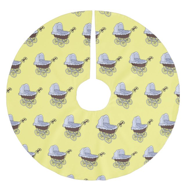 Stroller cartoon illustration  brushed polyester tree skirt (Front)